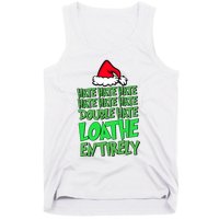 Hate Hate Double Hate Loathe Entirely Funny Christmas Santa Tank Top