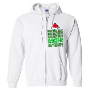 Hate Hate Double Hate Loathe Entirely Funny Christmas Santa Full Zip Hoodie