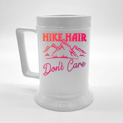 Hike Hair Dont Care Hiker Hiking Camping Nature Lover Gift Beer Stein