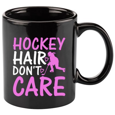 Hockey Hair Don`T Care Ice Hockey Gift 11oz C Handle Ceramic Mug