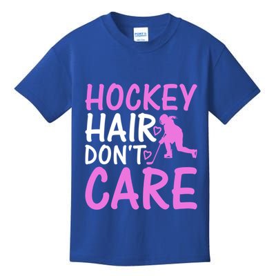 Hockey Hair Don`T Care Ice Hockey Gift Kids T-Shirt