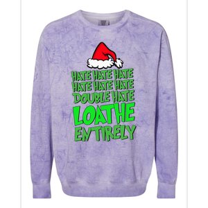 Hate Hate double hate loathe entirely funny Christmas Santa Colorblast Crewneck Sweatshirt