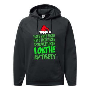 Hate Hate double hate loathe entirely funny Christmas Santa Performance Fleece Hoodie