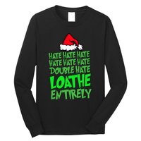 Hate Hate double hate loathe entirely funny Christmas Santa Long Sleeve Shirt