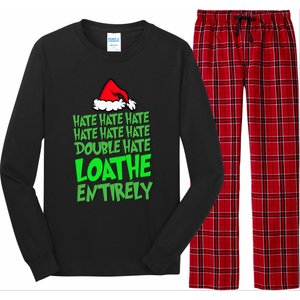 Hate Hate double hate loathe entirely funny Christmas Santa Long Sleeve Pajama Set