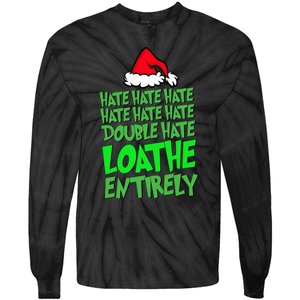 Hate Hate double hate loathe entirely funny Christmas Santa Tie-Dye Long Sleeve Shirt