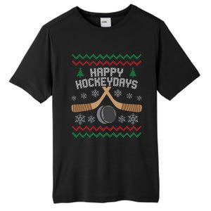 Happy Hockey Days Ugly Christmas Sweater Gift Gift Tall Fusion ChromaSoft Performance T-Shirt