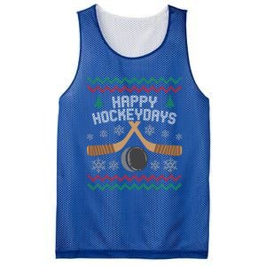 Happy Hockey Days Ugly Christmas Sweater Gift Gift Mesh Reversible Basketball Jersey Tank