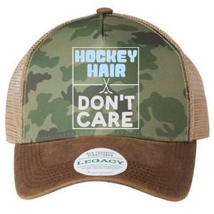 Hockey Hair Dont Care Ice Skating Puck Gift Legacy Tie Dye Trucker Hat