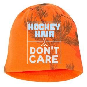 Hockey Hair Dont Care Ice Skating Puck Gift Kati - Camo Knit Beanie