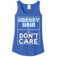 Hockey Hair Dont Care Ice Skating Puck Gift Ladies Essential Tank