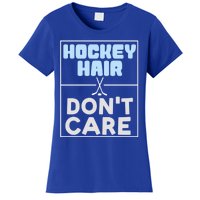 Hockey Hair Dont Care Ice Skating Puck Gift Women's T-Shirt