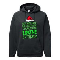 Hate Hate Double Hate Loathe Entirely Funny Christmas Santa Performance Fleece Hoodie