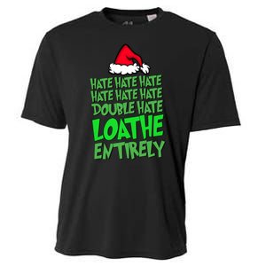 Hate Hate Double Hate Loathe Entirely Funny Christmas Santa Cooling Performance Crew T-Shirt