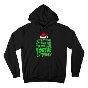 Hate Hate Double Hate Loathe Entirely Funny Christmas Santa Hoodie