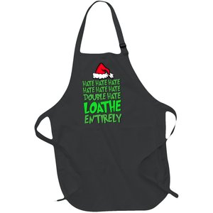 Hate Hate Double Hate Loathe Entirely Funny Christmas Santa Full-Length Apron With Pockets