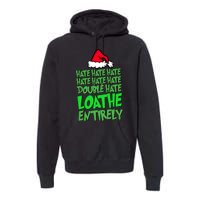 Hate Hate Double Hate Loathe Entirely Funny Christmas Santa Premium Hoodie