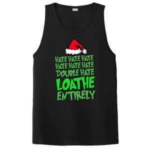 Hate Hate Double Hate Loathe Entirely Funny Christmas Santa PosiCharge Competitor Tank