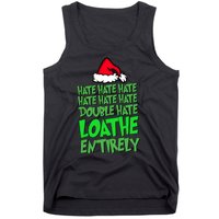 Hate Hate Double Hate Loathe Entirely Funny Christmas Santa Tank Top