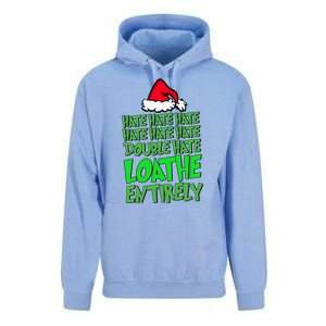 Hate Hate Double Hate Loathe Entirely Funny Christmas Santa Unisex Surf Hoodie