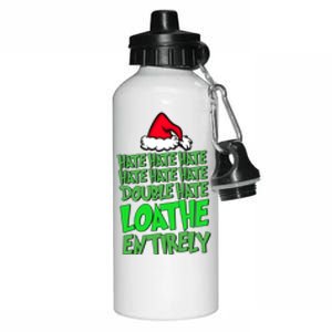 Hate Hate Double Hate Loathe Entirely Funny Christmas Santa Aluminum Water Bottle