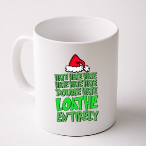 Hate Hate Double Hate Loathe Entirely Funny Christmas Santa Coffee Mug