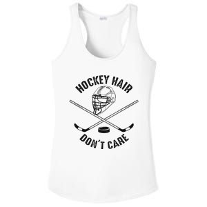 Hockey Hair DonT Care Cute Messy Hair Player Ladies PosiCharge Competitor Racerback Tank