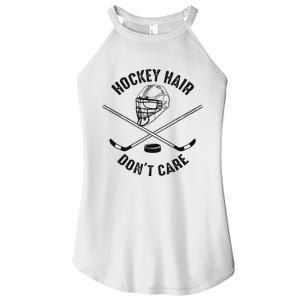 Hockey Hair DonT Care Cute Messy Hair Player Women's Perfect Tri Rocker Tank