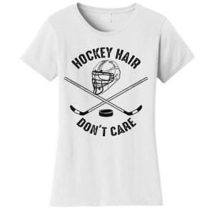 Hockey Hair DonT Care Cute Messy Hair Player Women's T-Shirt