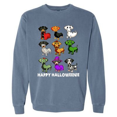 Happy Halloweenie Dachshund Halloween Dog Lover Funny Costume Garment-Dyed Sweatshirt