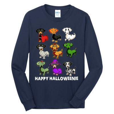 Happy Halloweenie Dachshund Halloween Dog Lover Funny Costume Tall Long Sleeve T-Shirt