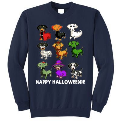 Happy Halloweenie Dachshund Halloween Dog Lover Funny Costume Tall Sweatshirt