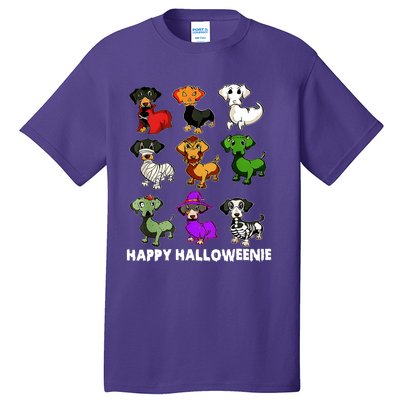 Happy Halloweenie Dachshund Halloween Dog Lover Funny Costume Tall T-Shirt