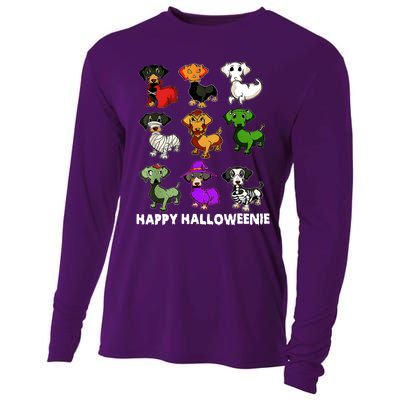 Happy Halloweenie Dachshund Halloween Dog Lover Funny Costume Cooling Performance Long Sleeve Crew