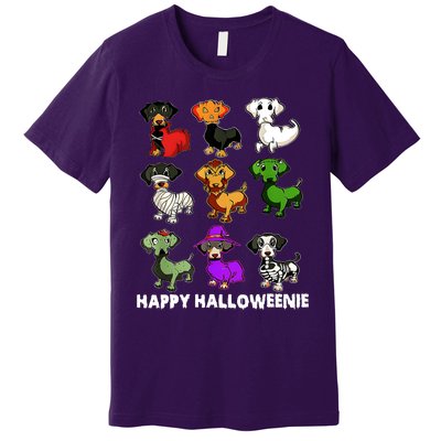 Happy Halloweenie Dachshund Halloween Dog Lover Funny Costume Premium T-Shirt