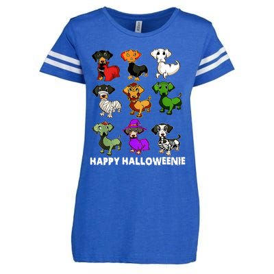 Happy Halloweenie Dachshund Halloween Dog Lover Funny Costume Enza Ladies Jersey Football T-Shirt