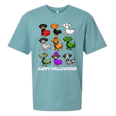 Happy Halloweenie Dachshund Halloween Dog Lover Funny Costume Sueded Cloud Jersey T-Shirt