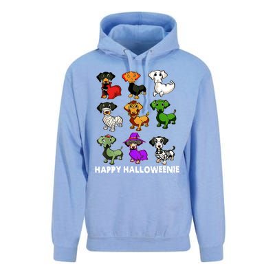 Happy Halloweenie Dachshund Halloween Dog Lover Funny Costume Unisex Surf Hoodie