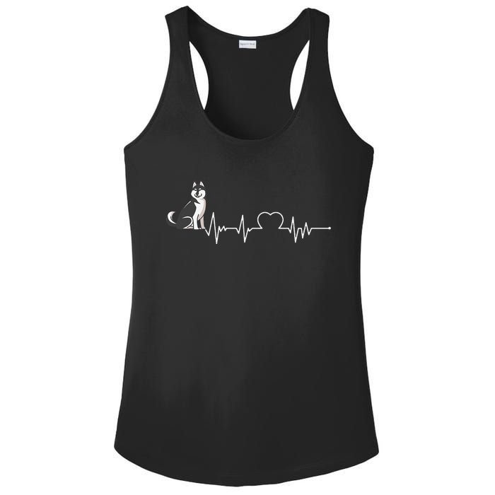 Husky Heartbeat Design for Husky Dog Lovers Ladies PosiCharge Competitor Racerback Tank