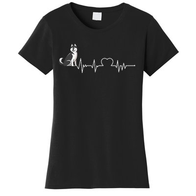 Husky Heartbeat Design for Husky Dog Lovers Women's T-Shirt