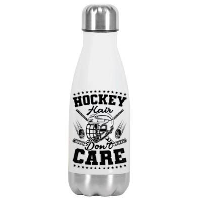 Hockey Hair Dont Care Hockey Great Gift Stainless Steel Insulated Water Bottle