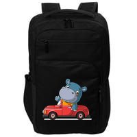 Happy Hippo Drive A Car Impact Tech Backpack