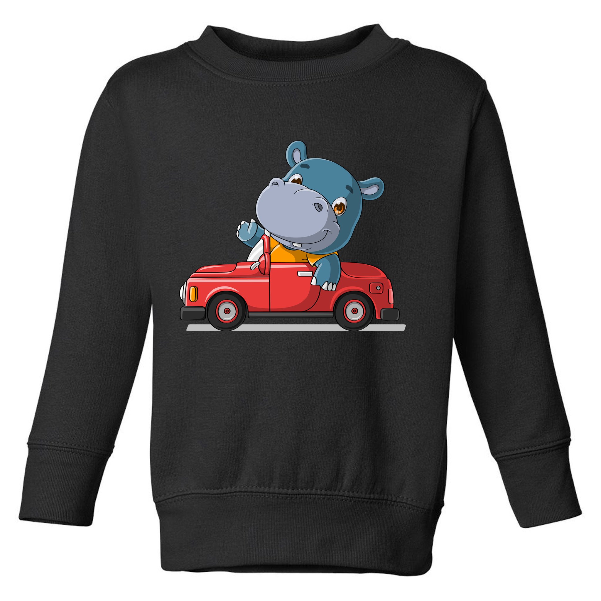 Happy Hippo Drive A Car Toddler Sweatshirt