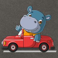 Happy Hippo Drive A Car Cotton Canvas Backpack