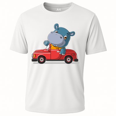 Happy Hippo Drive A Car Cooling Performance Crew T-Shirt