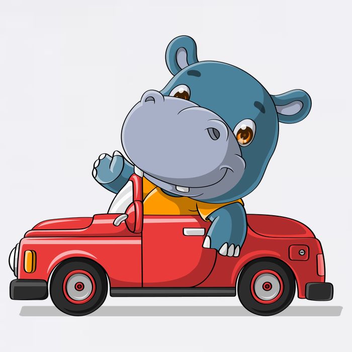 Happy Hippo Drive A Car Cooling Performance Crew T-Shirt