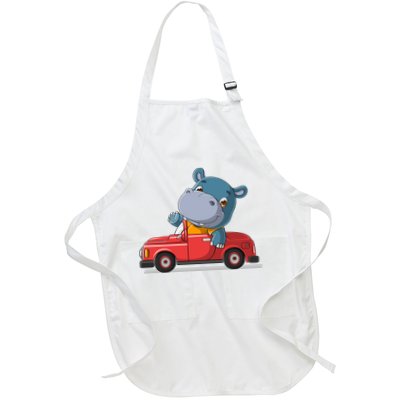 Happy Hippo Drive A Car Apron