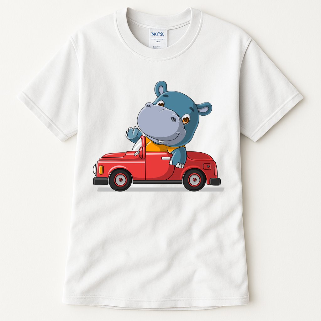 Happy Hippo Drive A Car Tall T-Shirt
