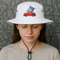 Happy Hippo Drive A Car Bucket Hat