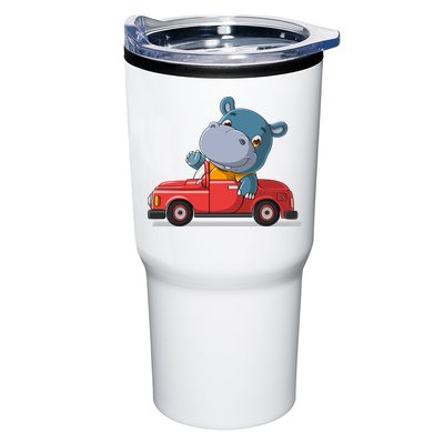 Happy Hippo Drive A Car Tumbler